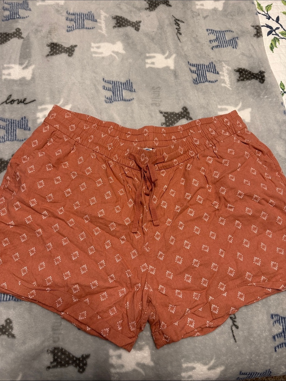 Old Navy Rust Orange Printed Drawstring Women’s Shorts